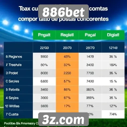 Custos de apostas na 886bet são comparados com concorrentes